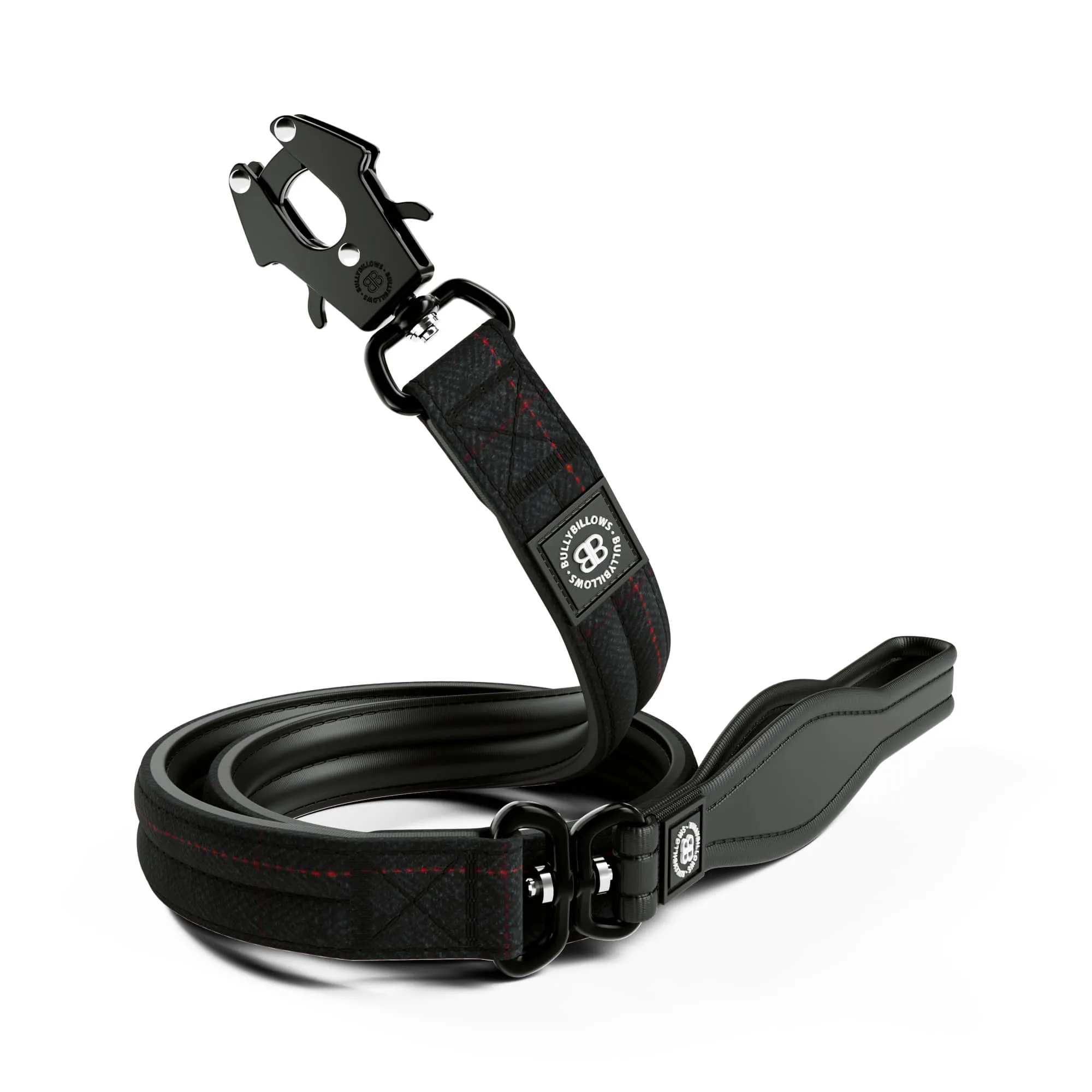 1.2m Tweed Mini Combat Lead | Secure Clip -  Charcoal Black