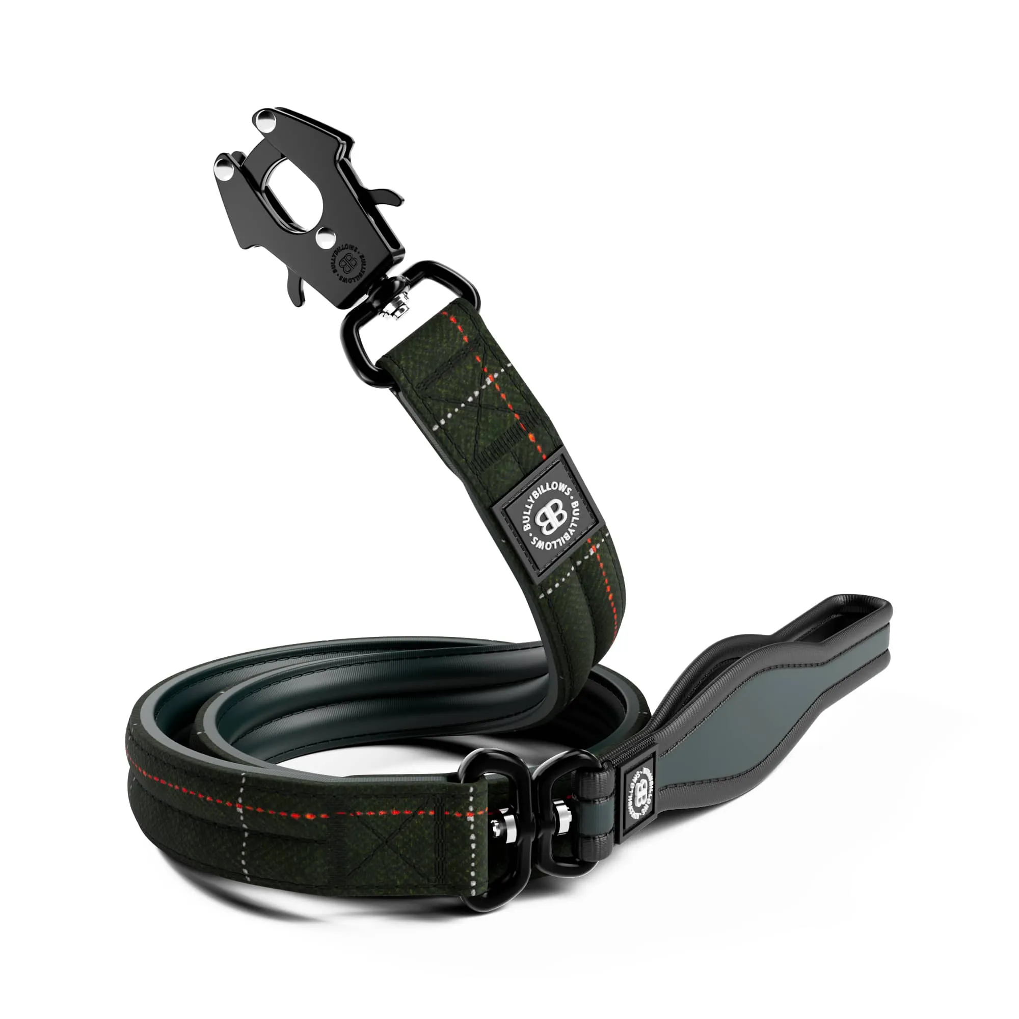 1.2m Tweed Mini Combat Lead | Secure Clip -  Forest Green