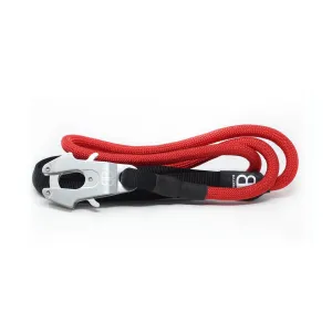 1.4m Combat Rope Leash - Secure Rated Clip - MATTE PLATINUM - Red