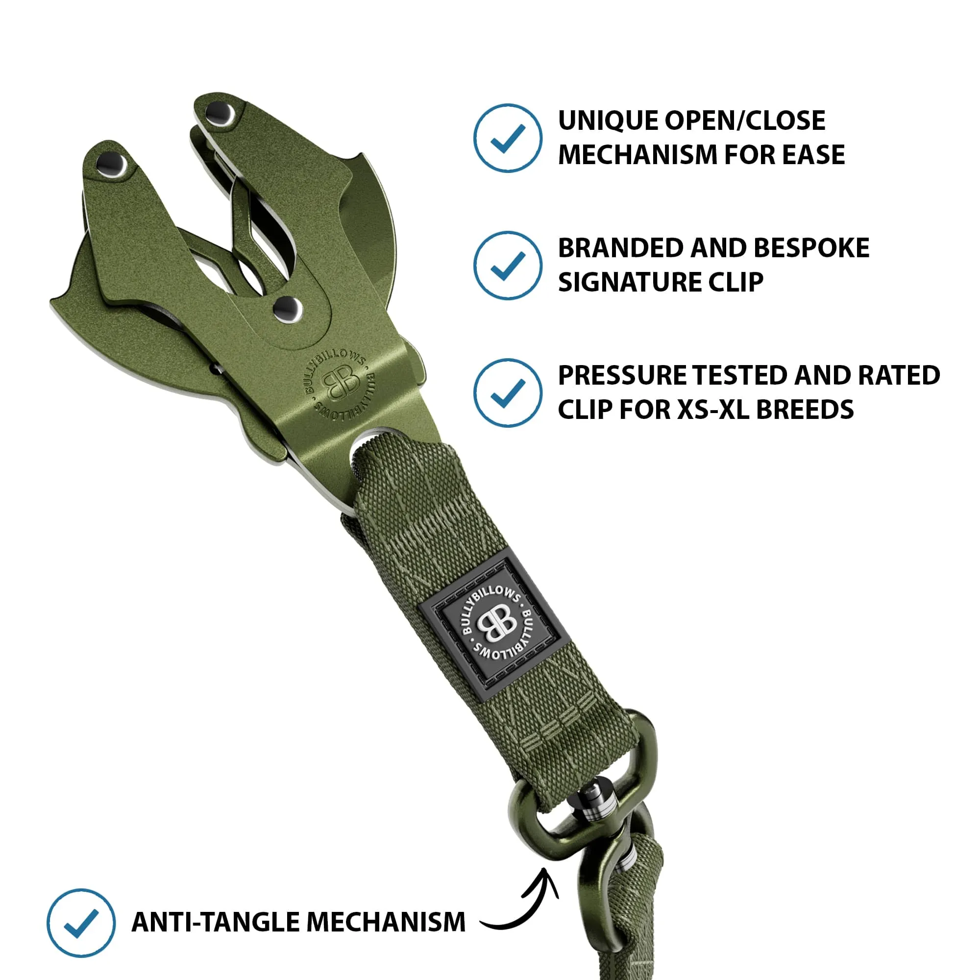 1.4m Lighter Swivel Combat Lead | Anti-Tangle & Secure Clip - Khaki x Khaki