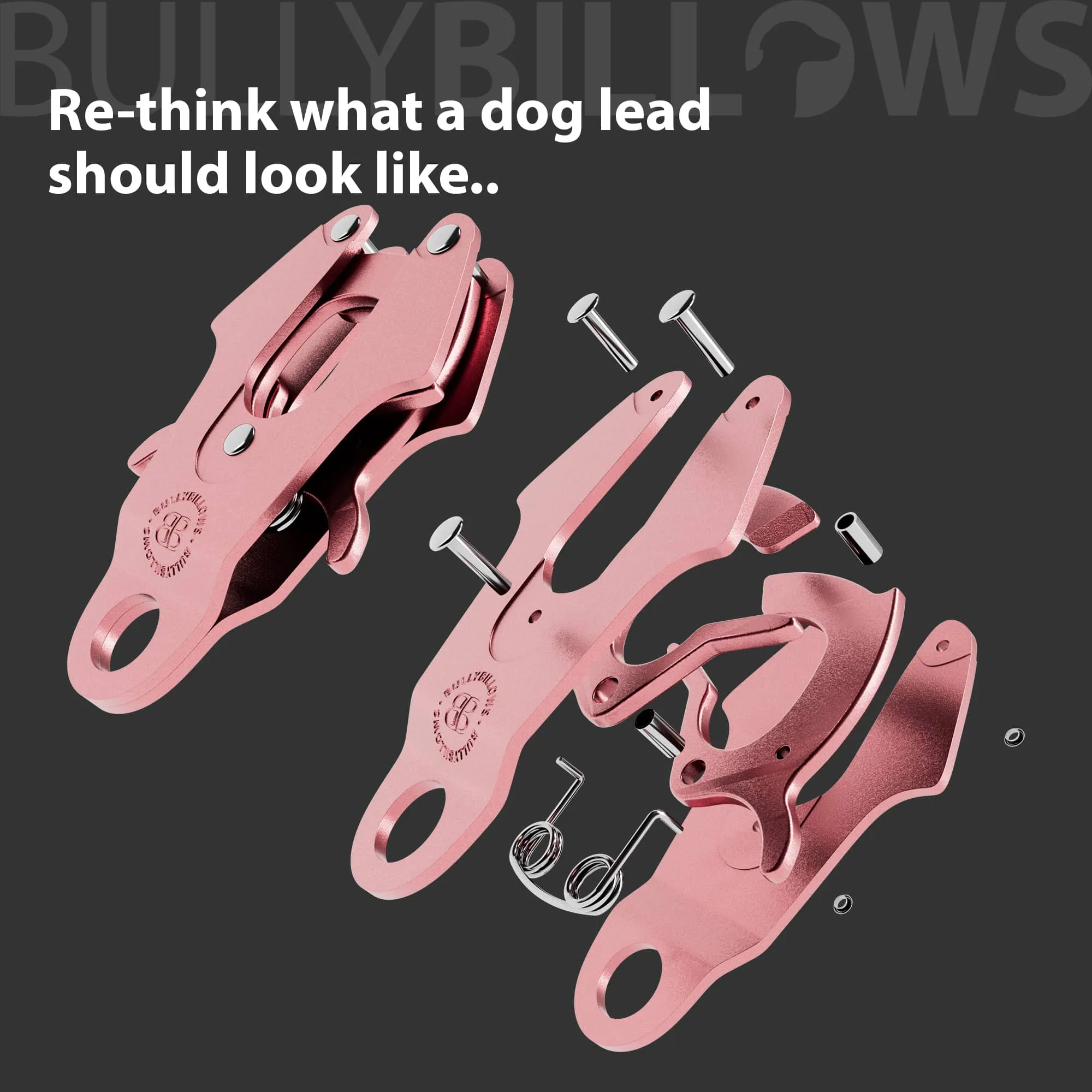 1.4m Lighter Swivel Combat Lead | Anti-Tangle & Secure Clip - Pink x Pink