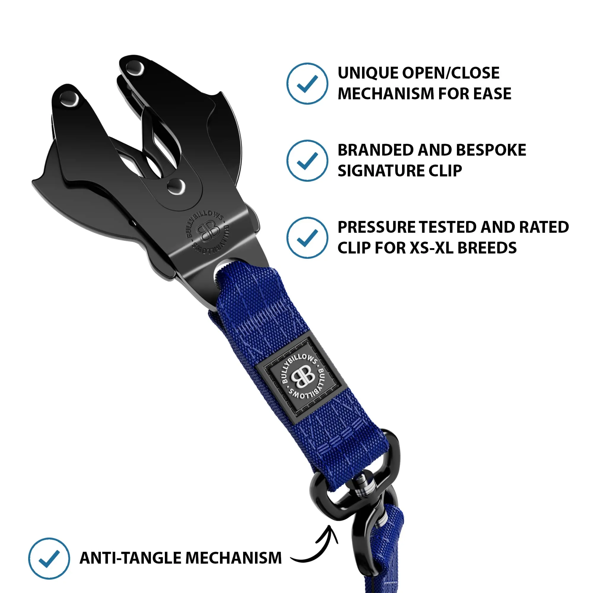 1.4m Swivel Combat Lead | Anti-Tangle & Secure Clip - Blue