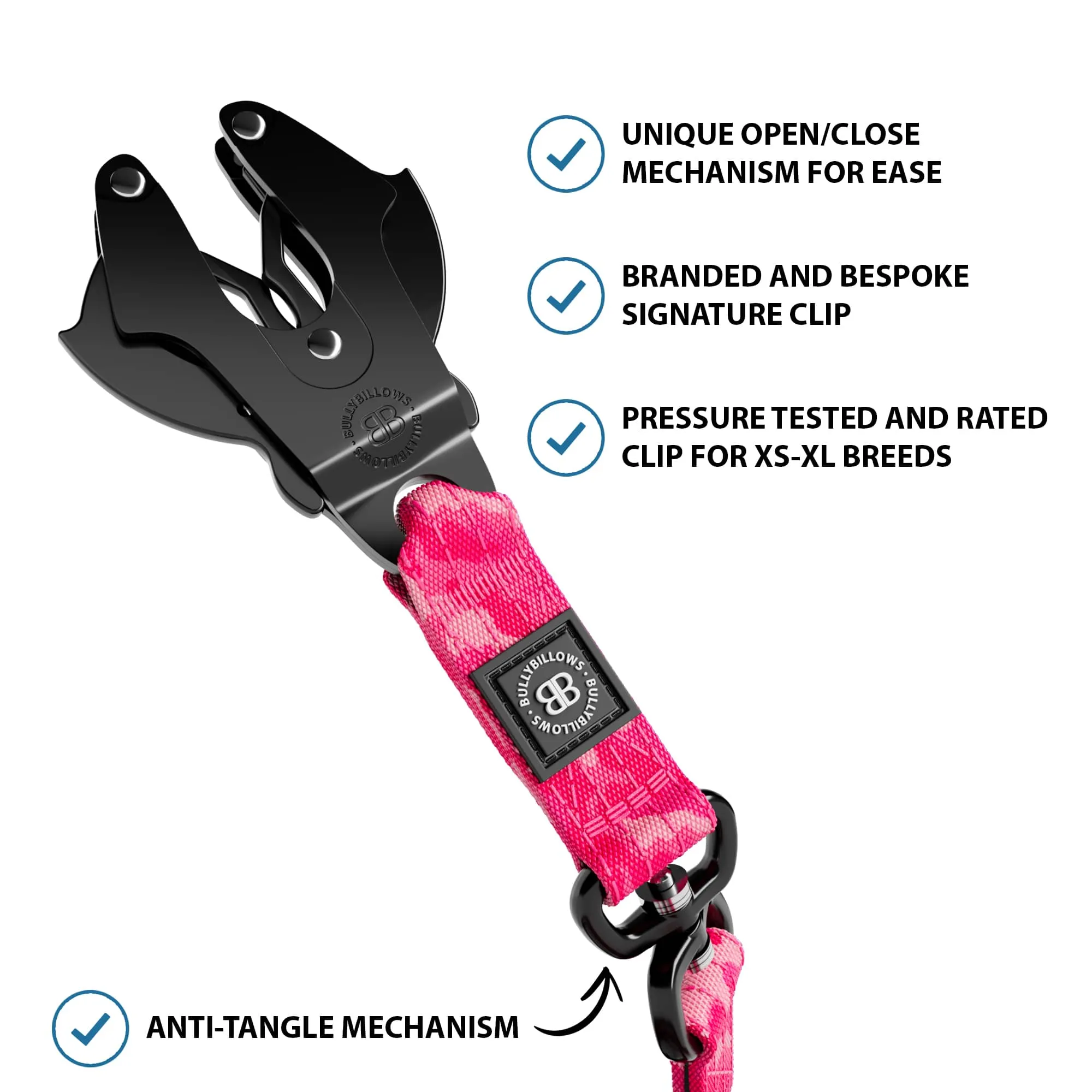 1.4m Swivel Combat Lead | Anti-Tangle & Secure Clip - Bubblegum