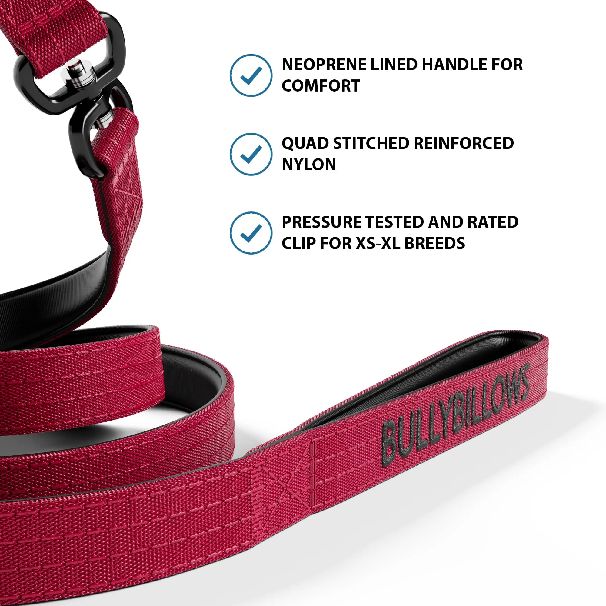 1.4m Swivel Combat Lead | Anti-Tangle & Secure Clip - Burgundy