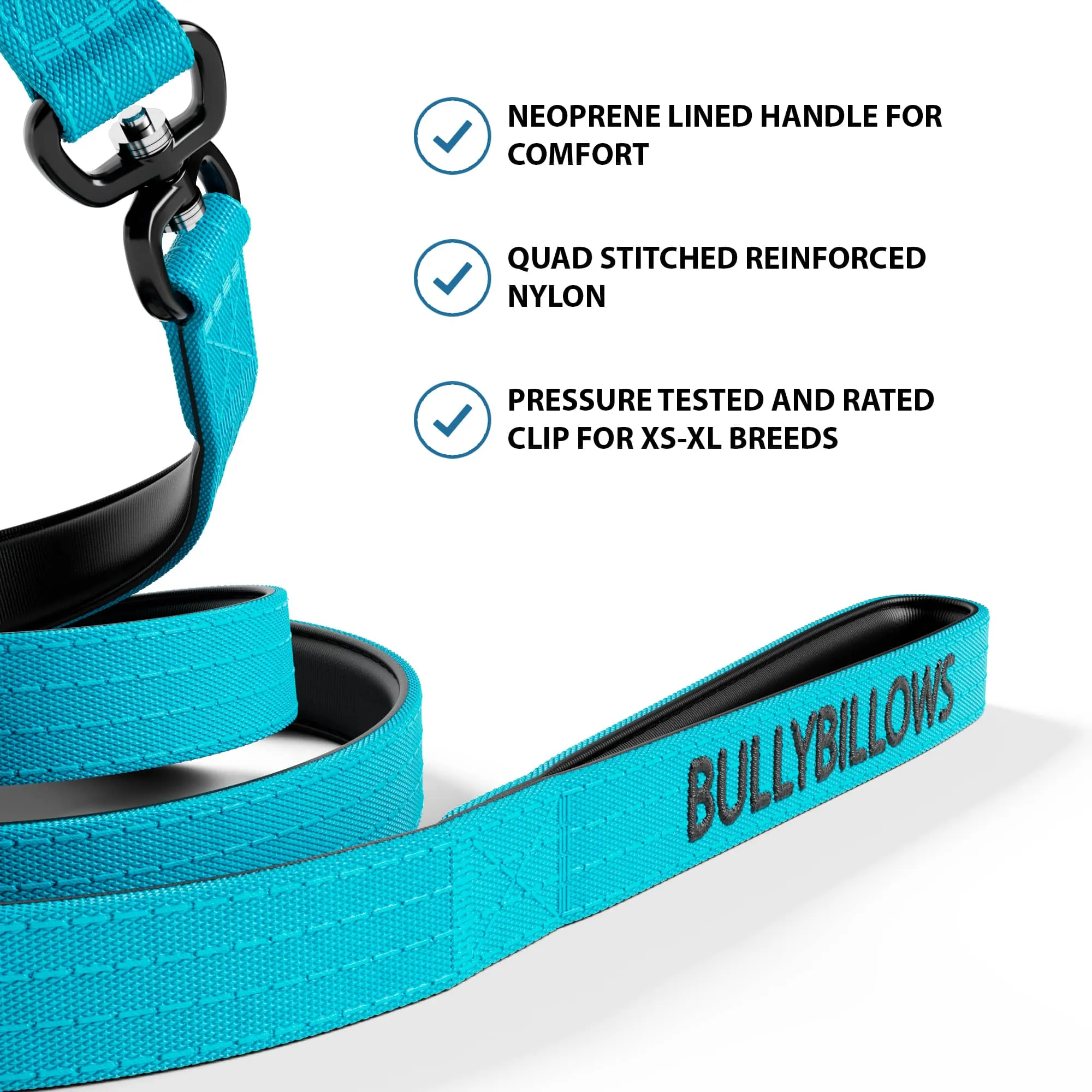 1.4m Swivel Combat Lead | Anti-Tangle & Secure Clip - Light Blue