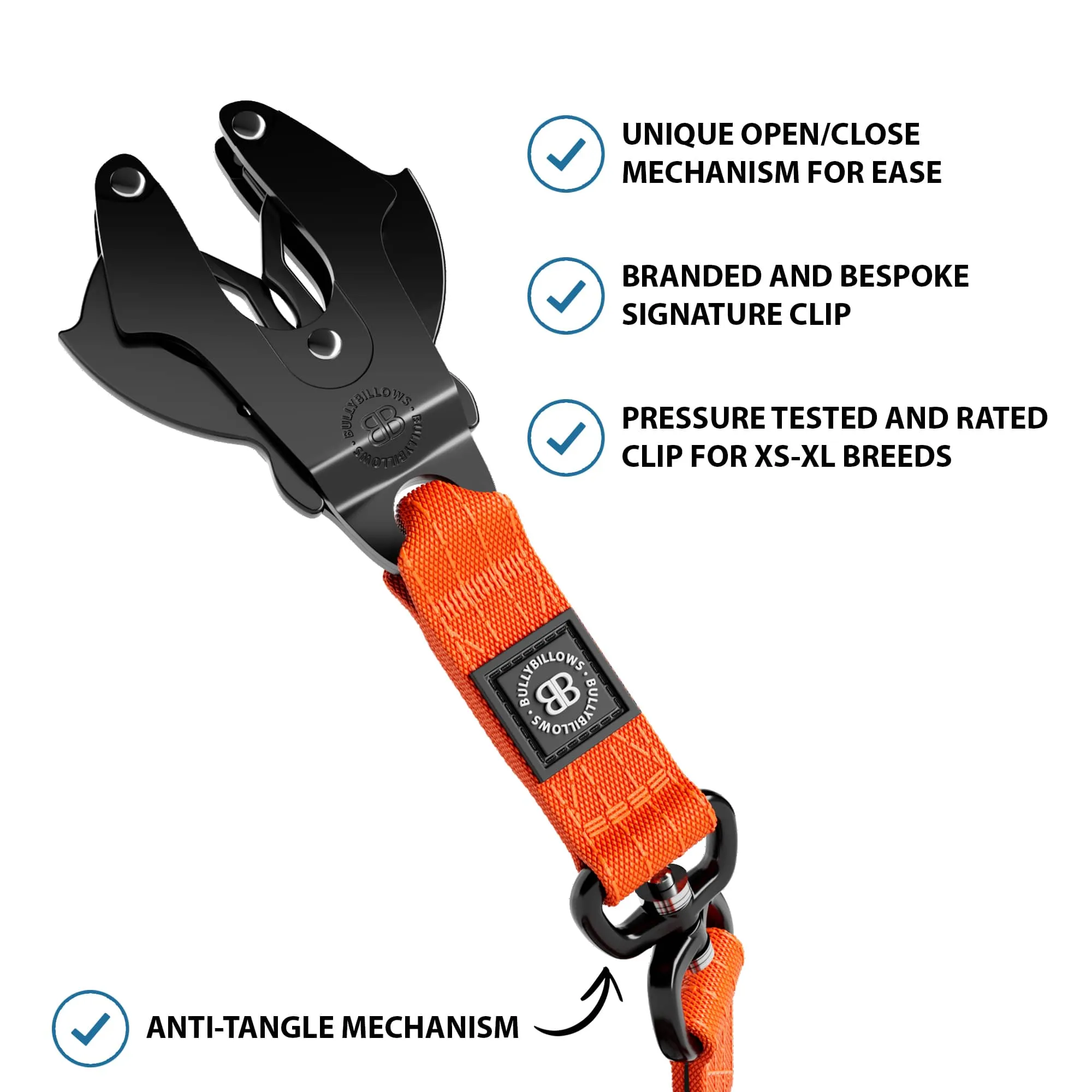 1.4m Swivel Combat Lead | Anti-Tangle & Secure Clip - Orange