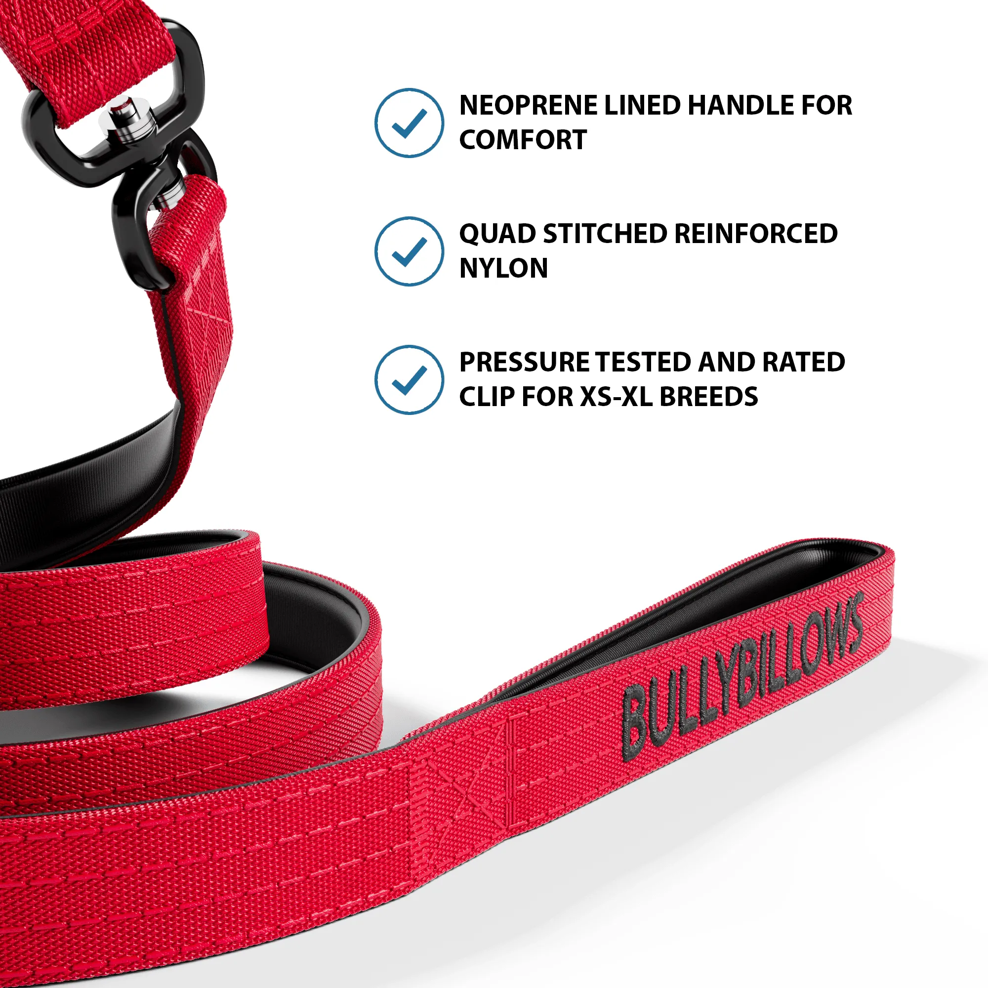 1.4m Swivel Combat Lead | Anti-Tangle & Secure Clip - Red