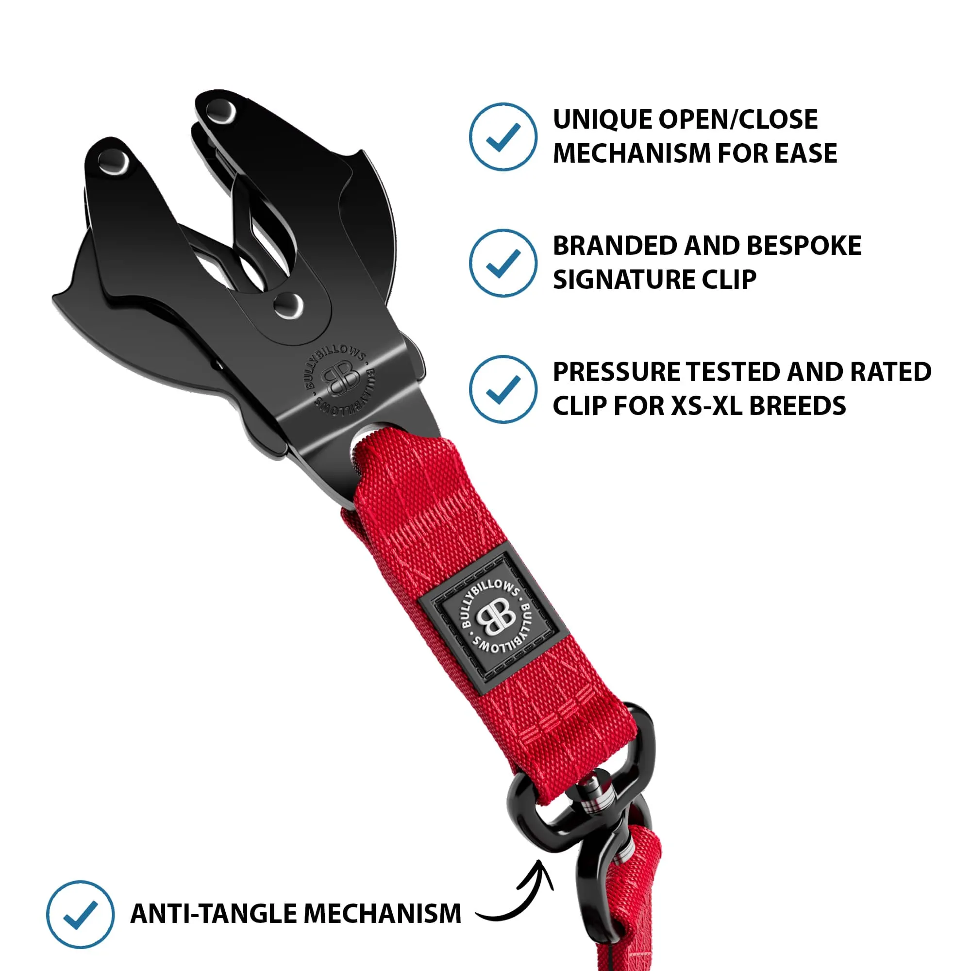 1.4m Swivel Combat Lead | Anti-Tangle & Secure Clip - Red