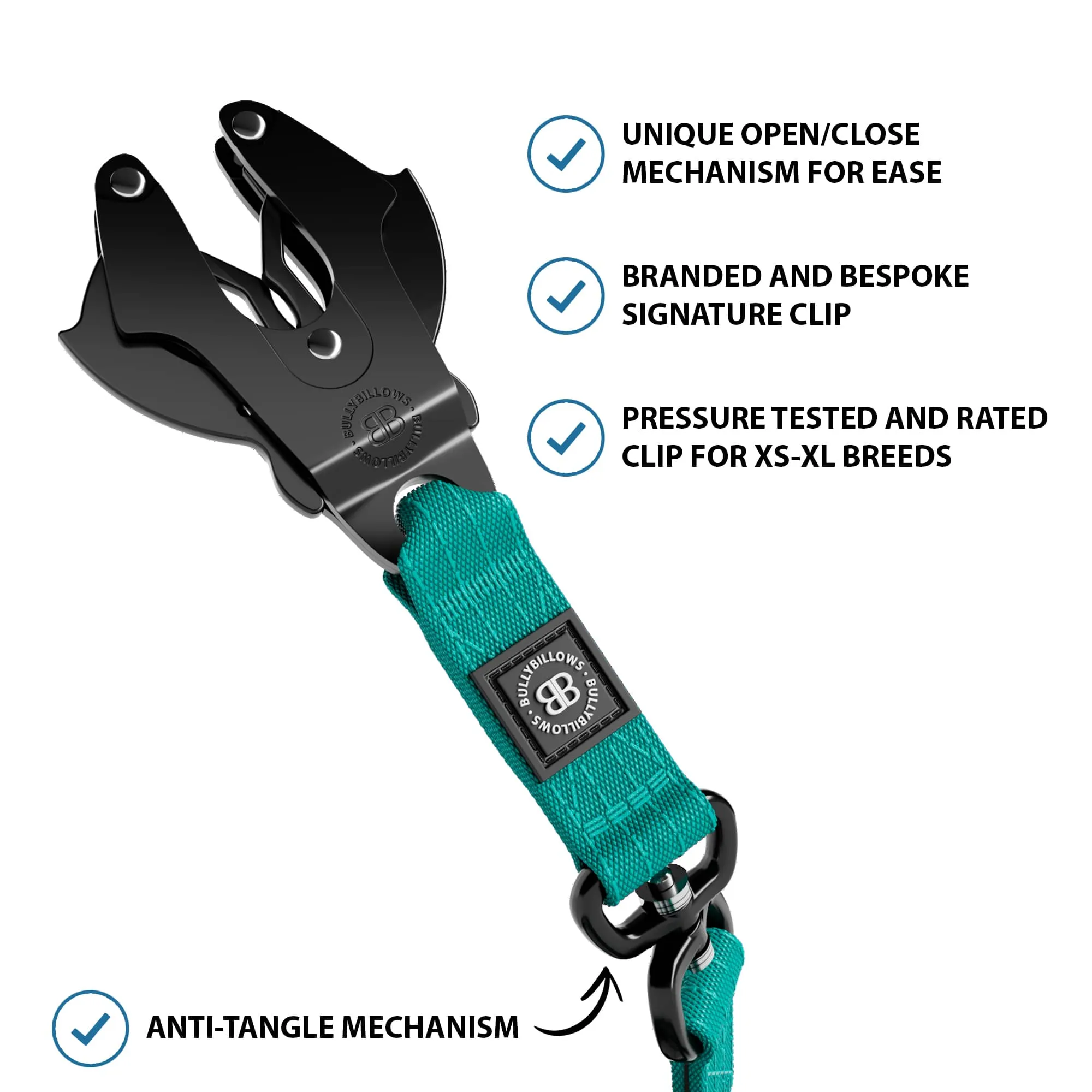 1.4m Swivel Combat Lead | Anti-Tangle & Secure Clip - Turquoise