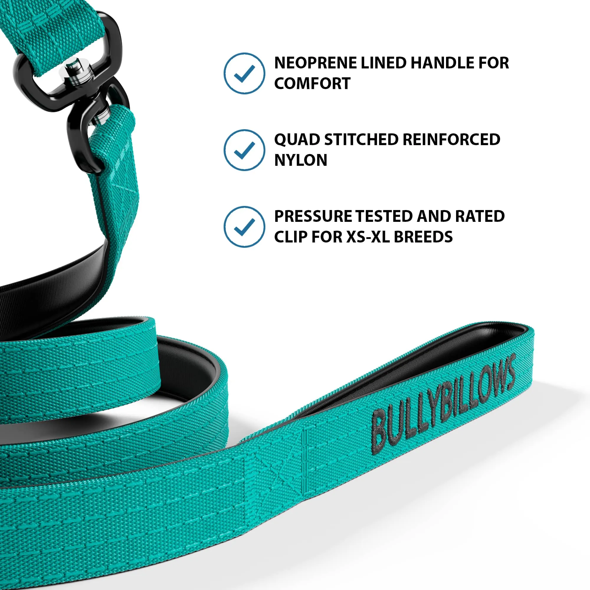 1.4m Swivel Combat Lead | Anti-Tangle & Secure Clip - Turquoise