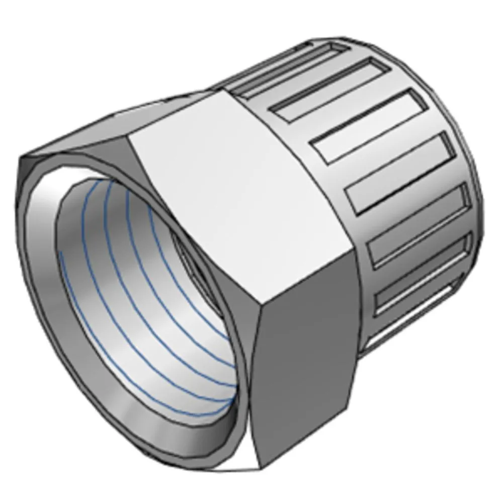 3/8" PTF Chrome-plated Brass Nut