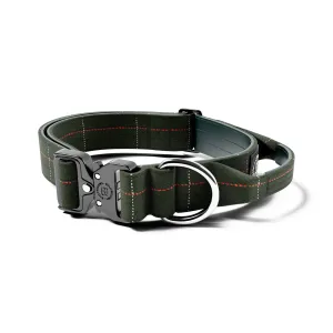 4cm Tweed Combat® Collar | Handle & Secure Clip - Forest Green