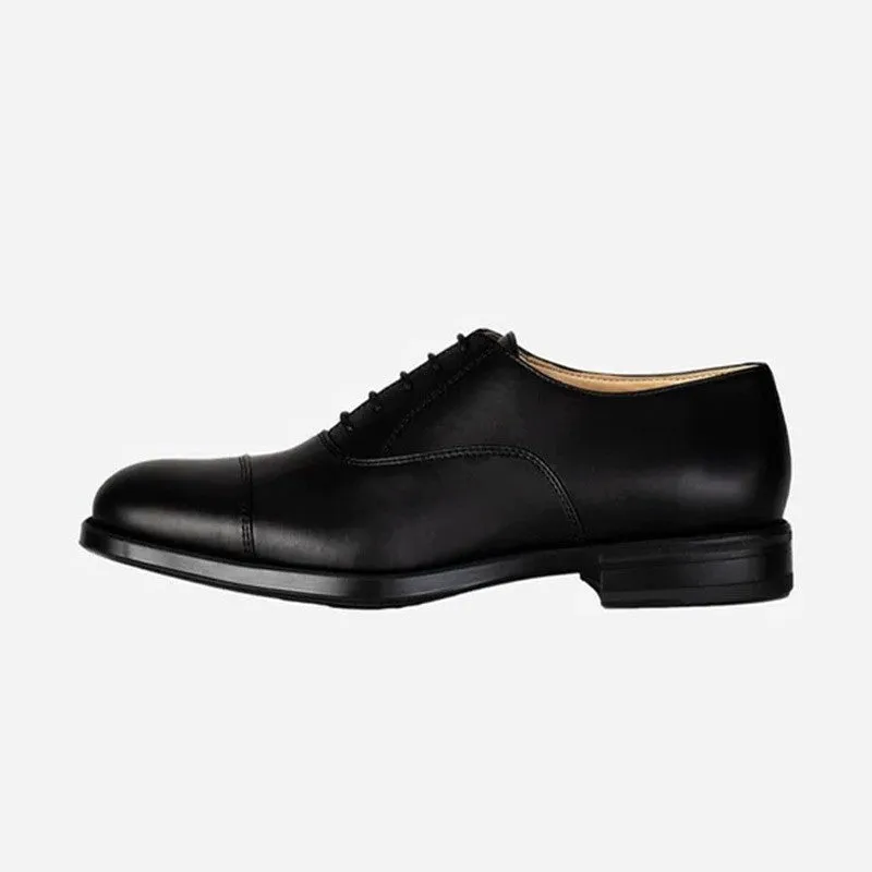 7 CM/2.76 Inches CMR CHAMARIPA Men's Classic Black Vegan Leather Oxford Shoes