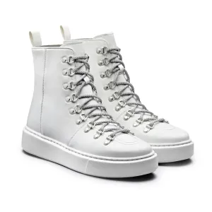 7CM / 2.76 Inches CMR CHAMARIPA Women's High Top Leather Wedge Sneakers