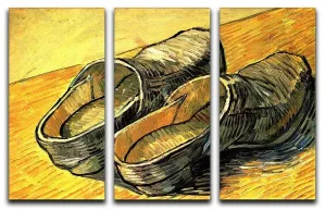 A Pair of Leather Clogs by Van Gogh 3 Split Panel Canvas Print