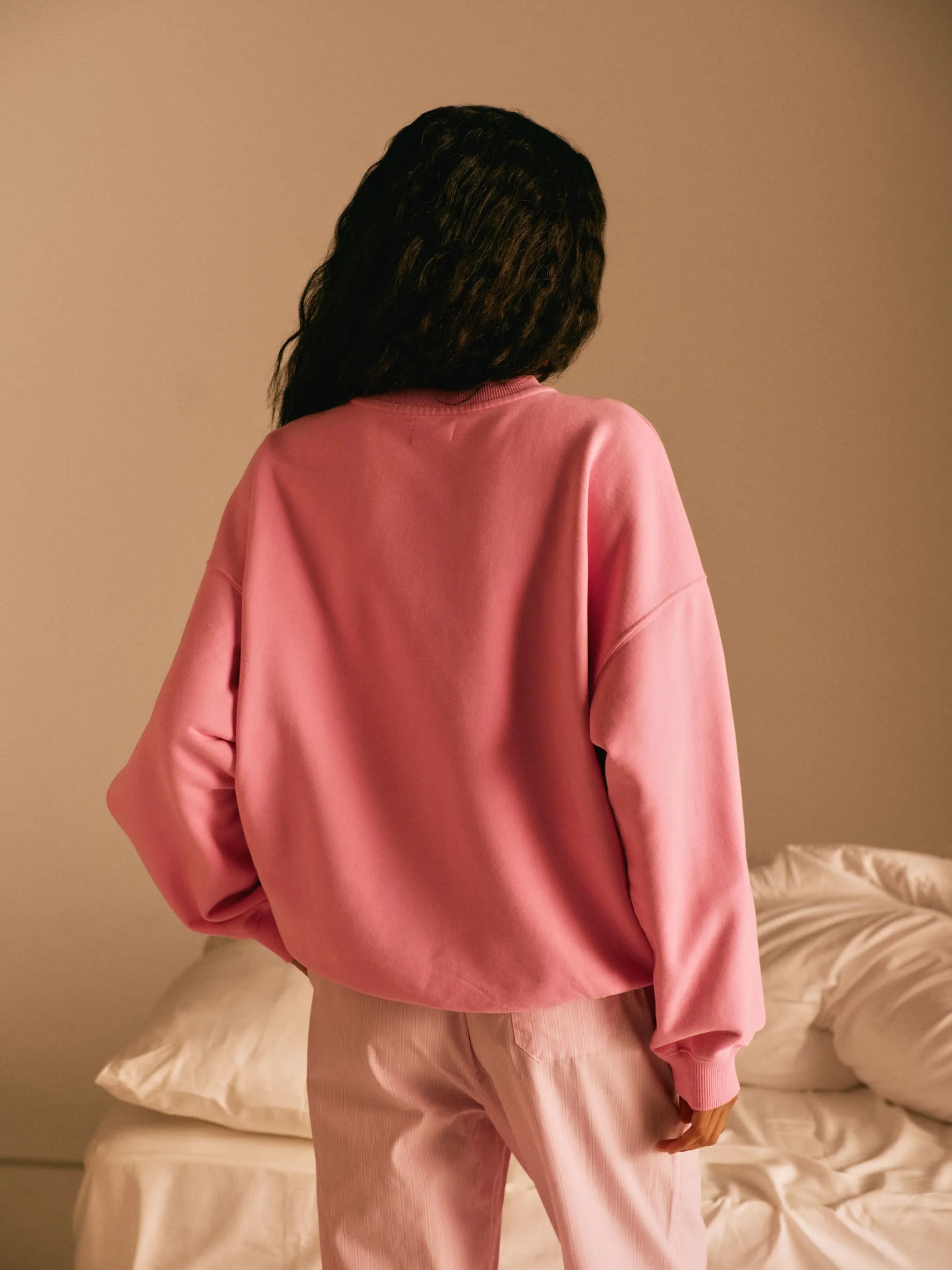 ADA Oversized Sweatshirt - Candy Pink/Burgundy