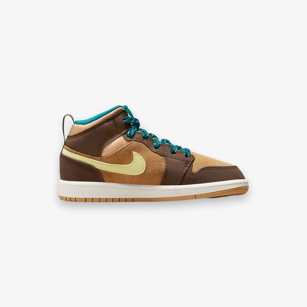 Air Jordan 1 Mid SE PS Cacao Wow Luminous Green Pre School DZ6338-200