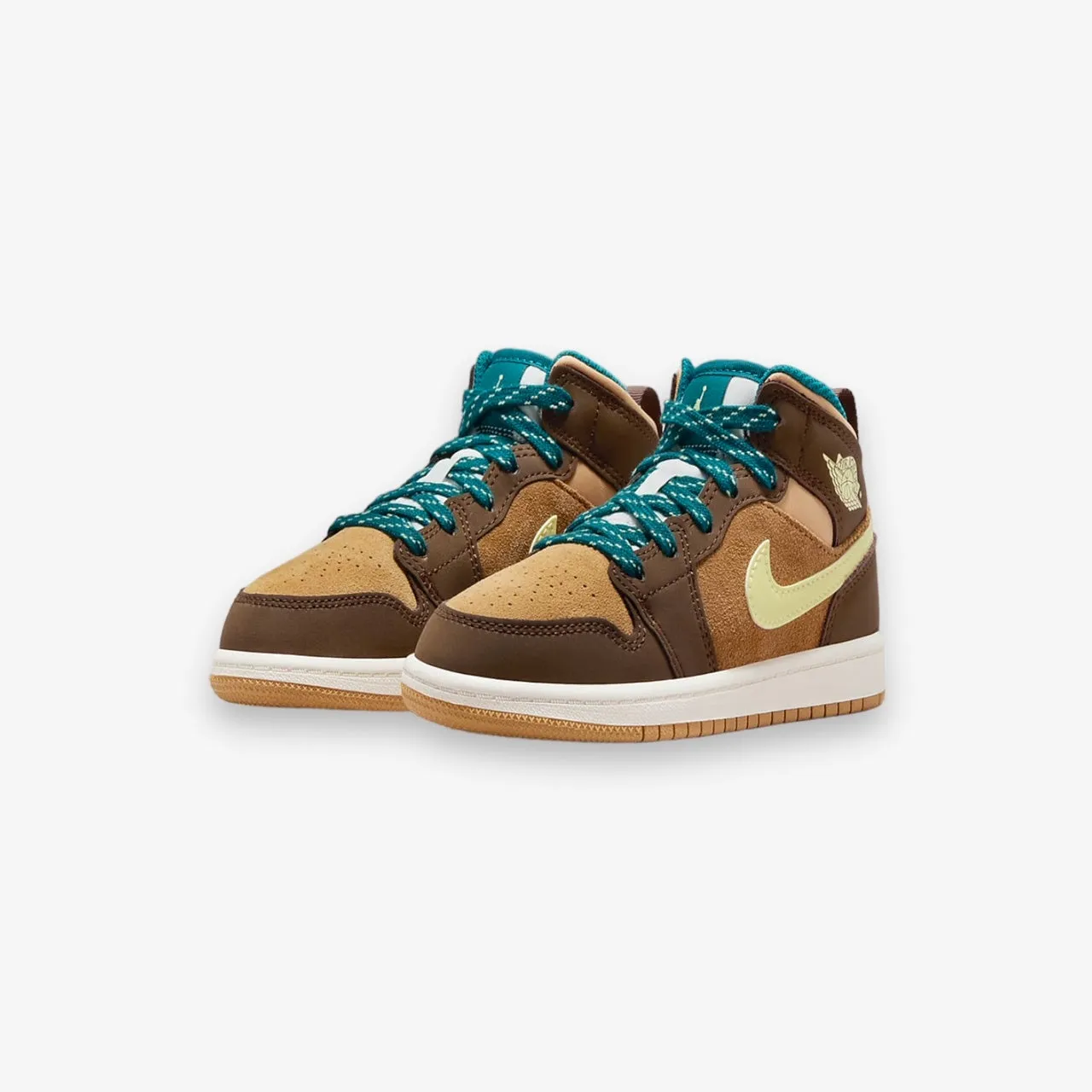 Air Jordan 1 Mid SE PS Cacao Wow Luminous Green Pre School DZ6338-200