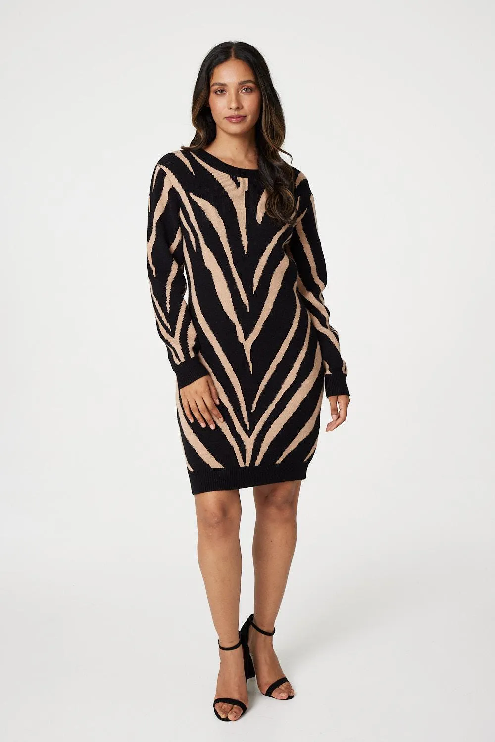 Animal Print Short Knit Dress