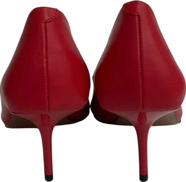 ASOS Snatched Pointed Mid Heeled Court Shoes In Red UK 8 EU 41 👠