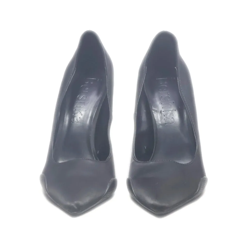 Bershka High-Heel Shoes Leather Black Colour For Women