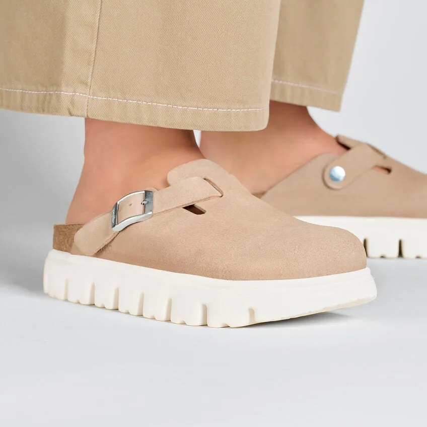 BIRKENSTOCK BOSTON CHUNKY - WARM SUEDE SAND