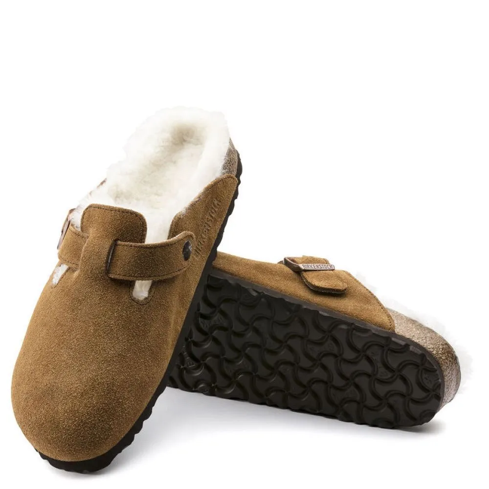 Birkenstock Boston Shearling Suede Leather in Mink