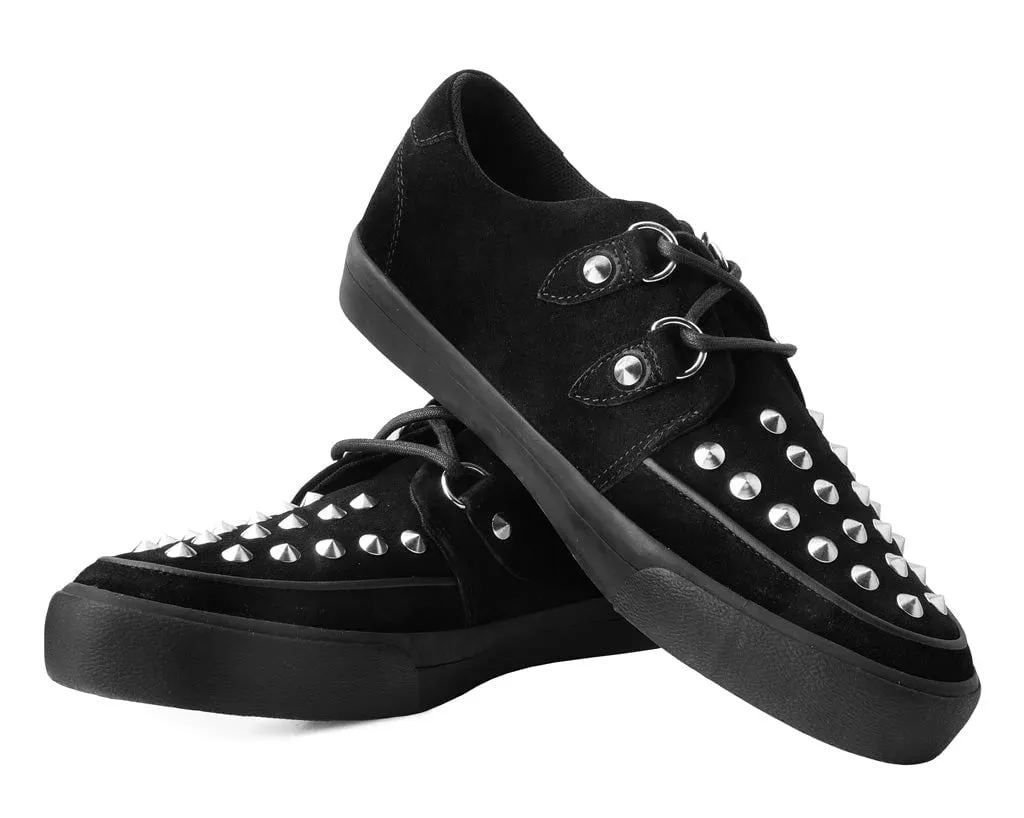 BLACK SUEDE STUD SNEAKER