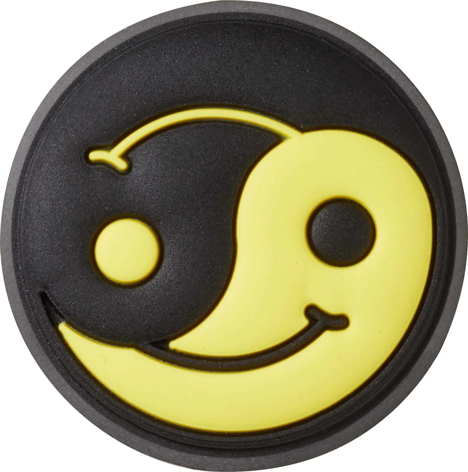 Black Yellow YinYang Smile Jibbitz