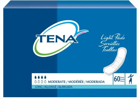 Bladder Control Pad TENA® Moderate Long 12 Inch Length Moderate Absorbency Dry-Fast Core™ Unisex Disposable