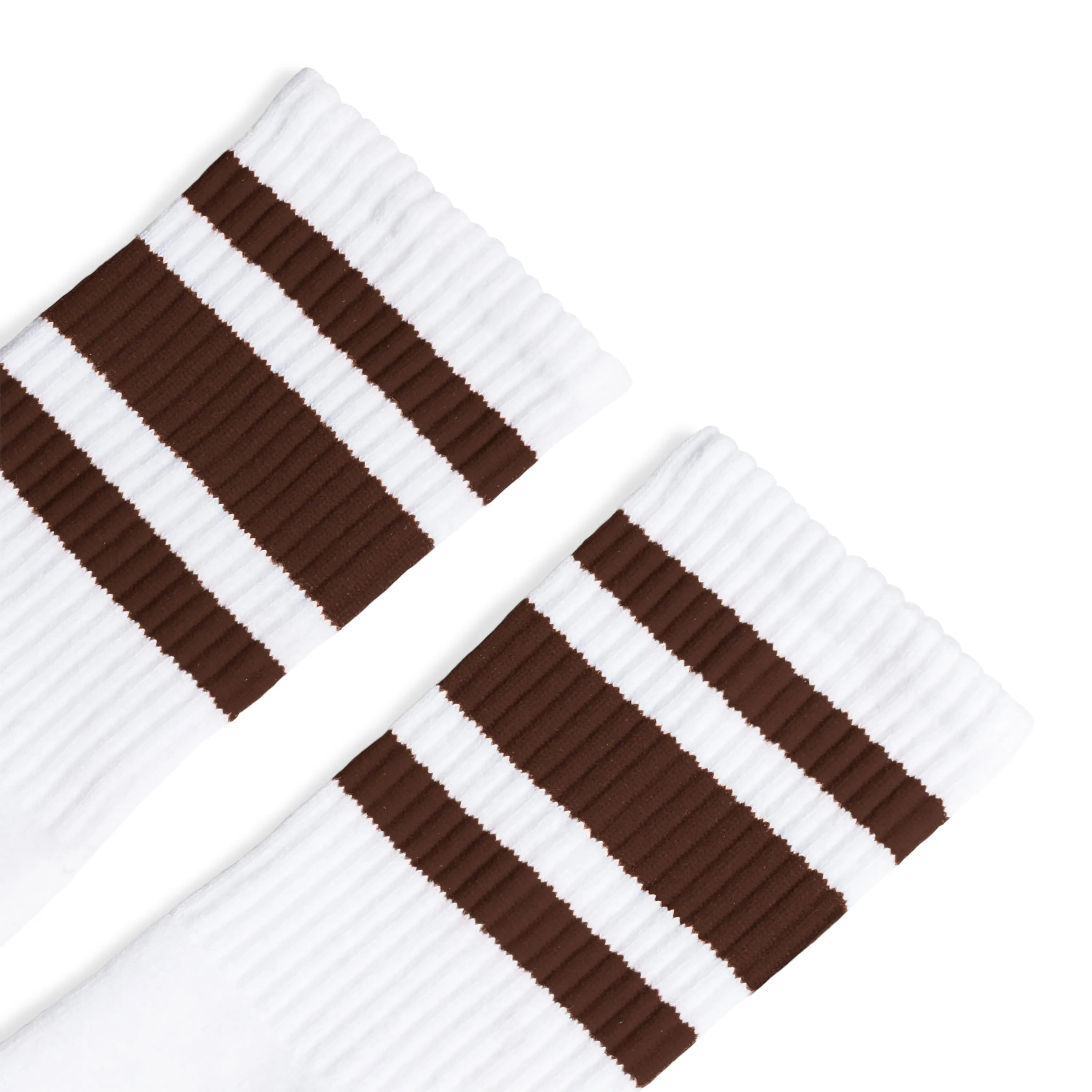 Brown Striped Socks | White