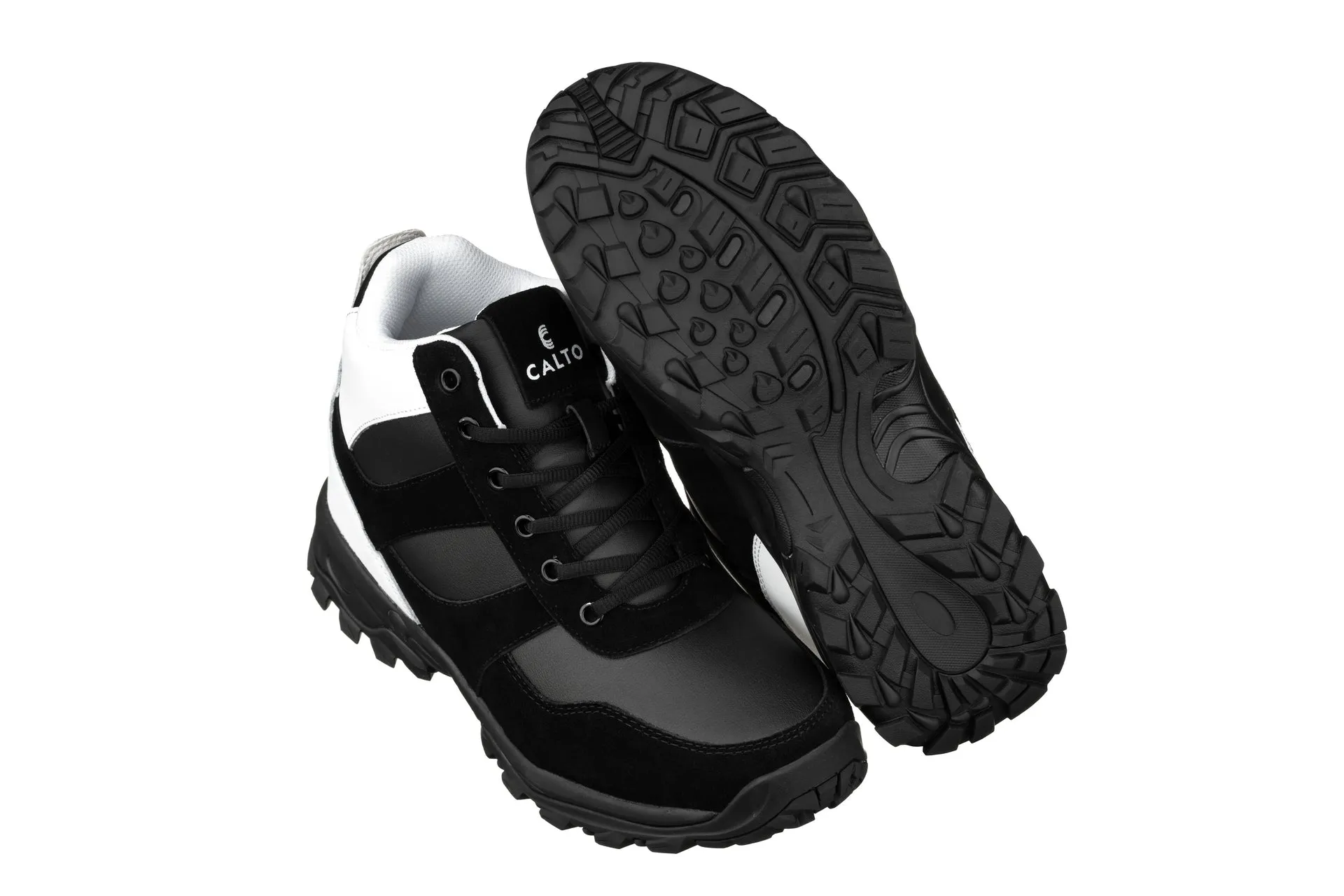 CALTO - S33510 - 3.6 Inches Taller (Black/White) - Hiker Sneakers