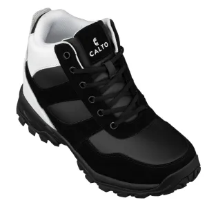 CALTO - S33510 - 3.6 Inches Taller (Black/White) - Hiker Sneakers