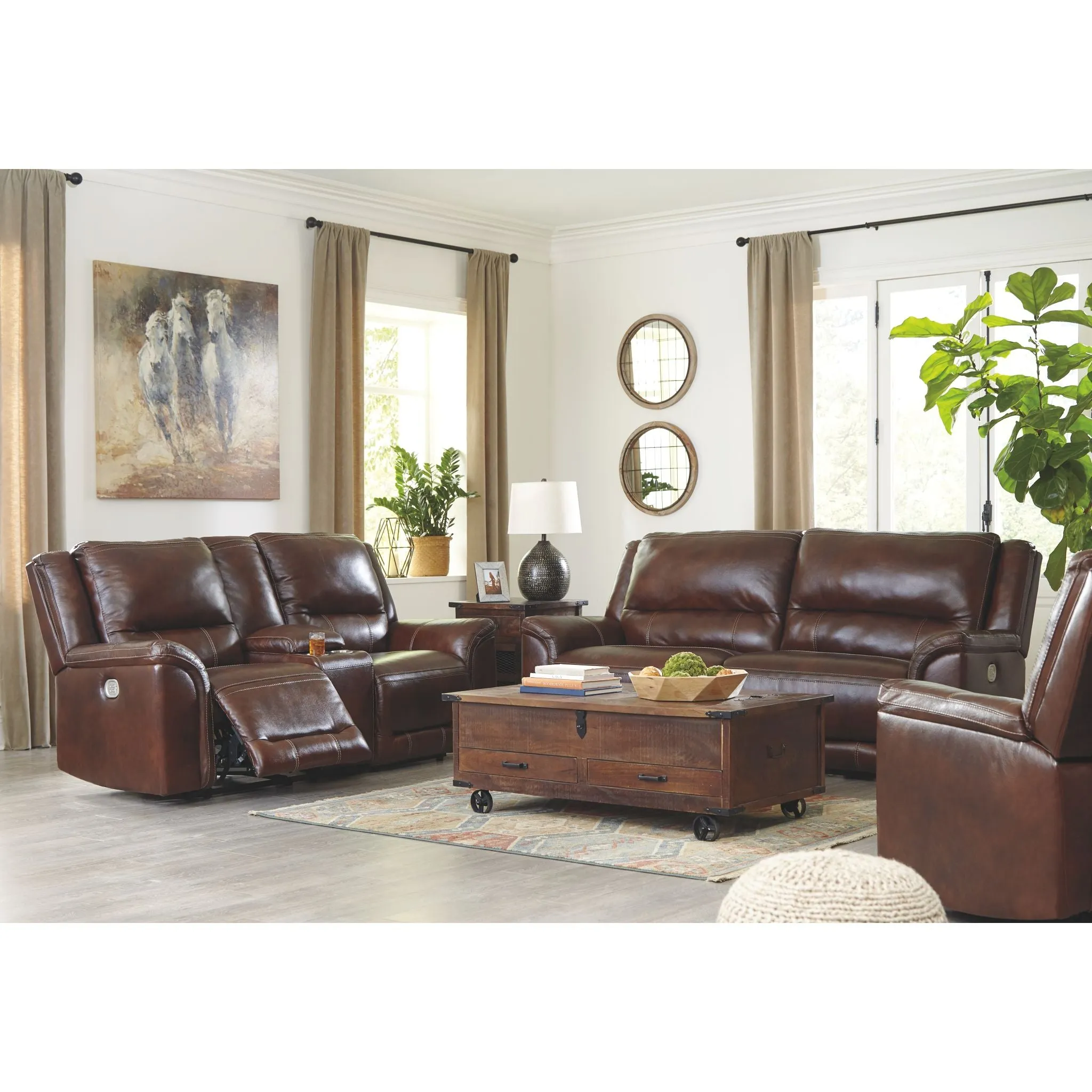 Catanzaro Power Reclining Loveseat with Adjustable Headrest