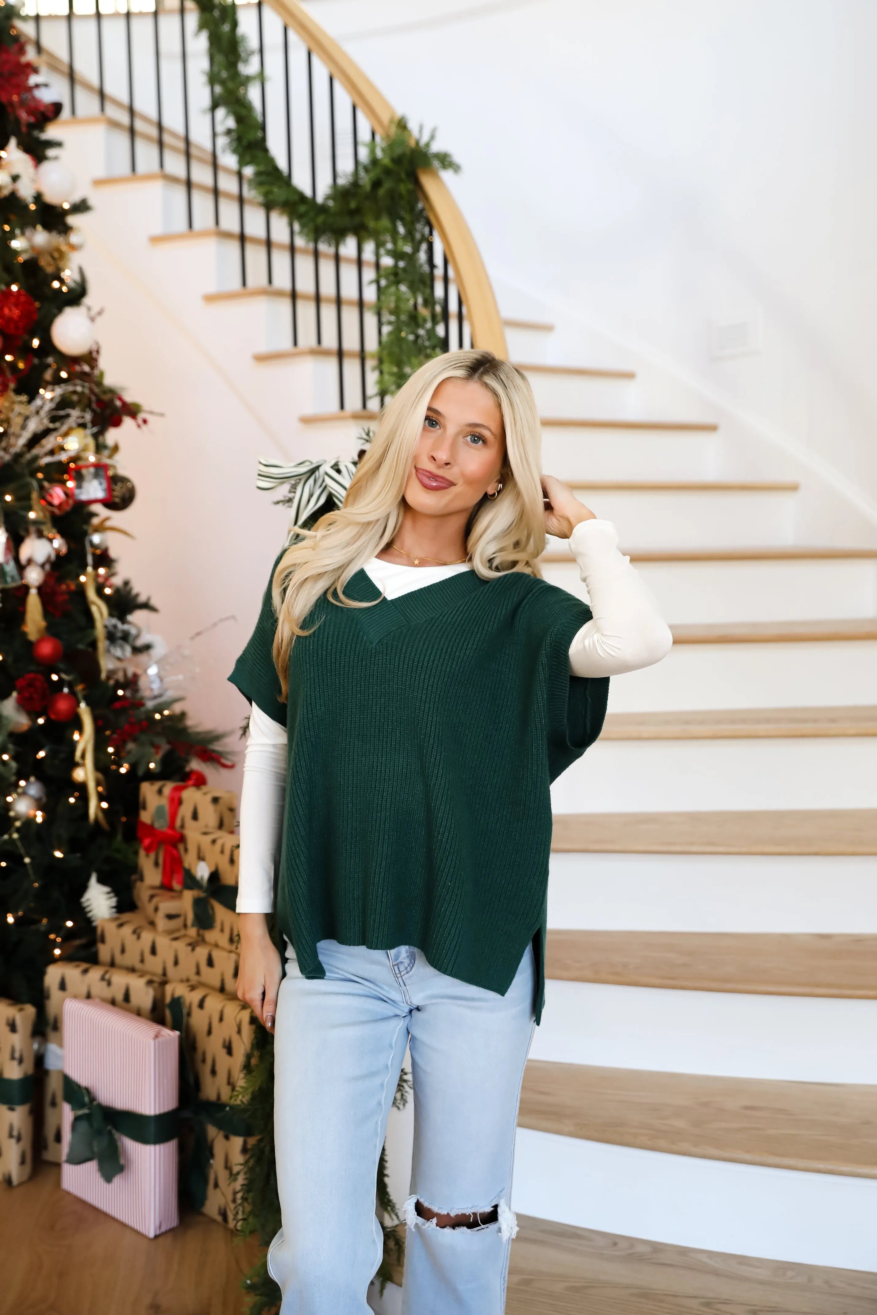 Cold Weather Crush Hunter Green Sweater Top