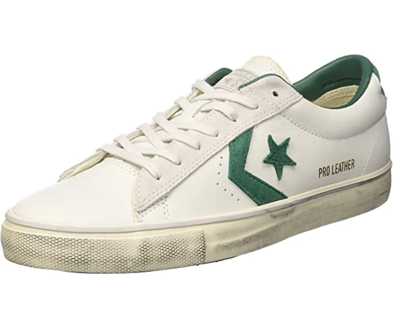 Converse scarpa sneakers da adulto Pro Leather Vulc Distressed 158995C bianco-verde