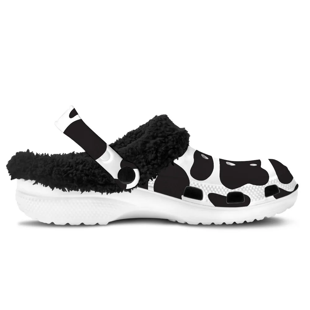 Cow Print Clogs Fuzzy Crocs