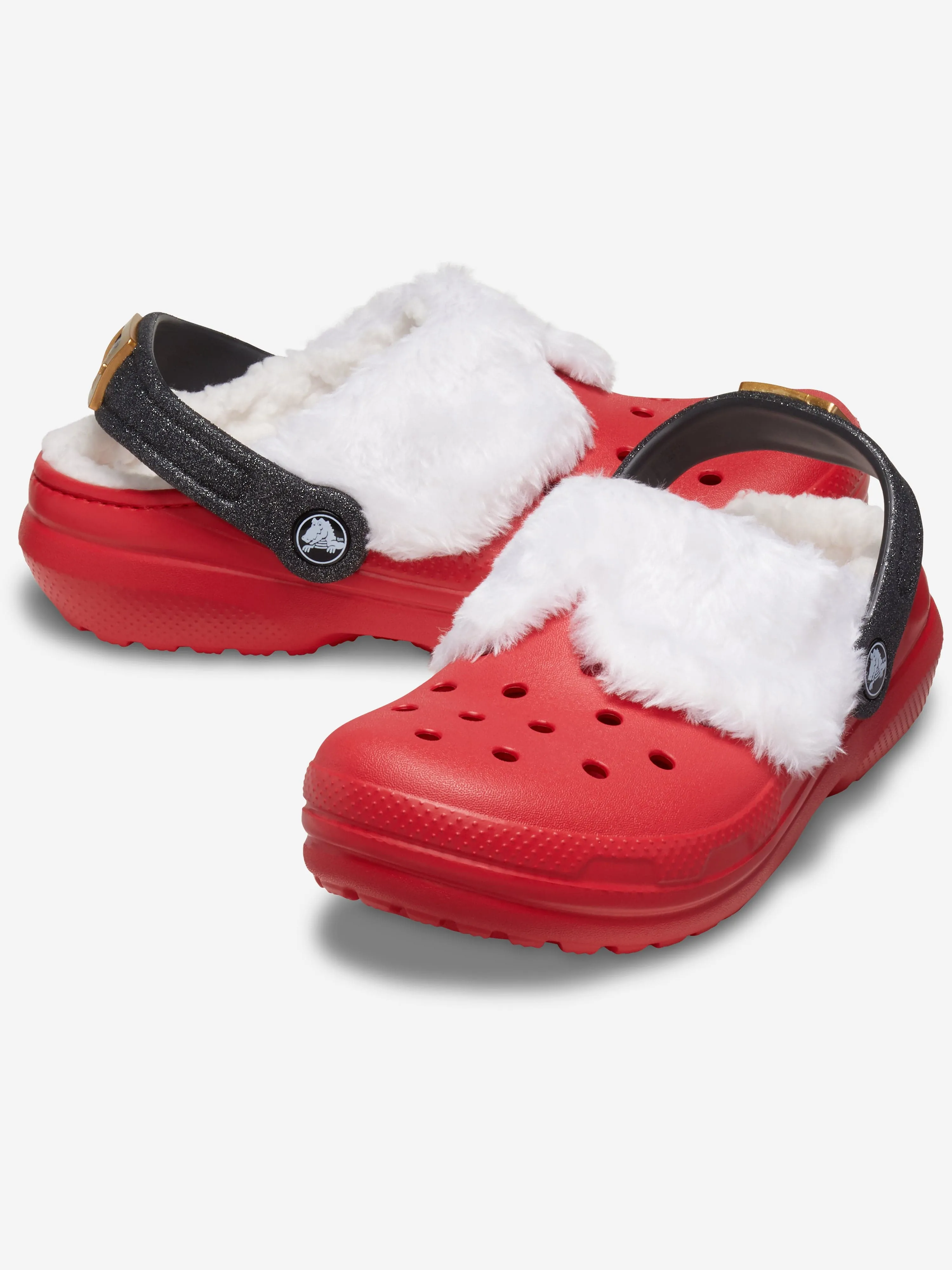 Crocs Kids Classic Lined Santa Clog in Red