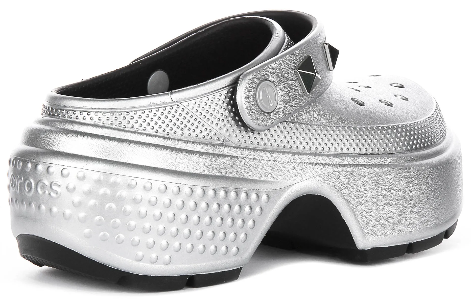 Crocs Stomp Metallic In Silver