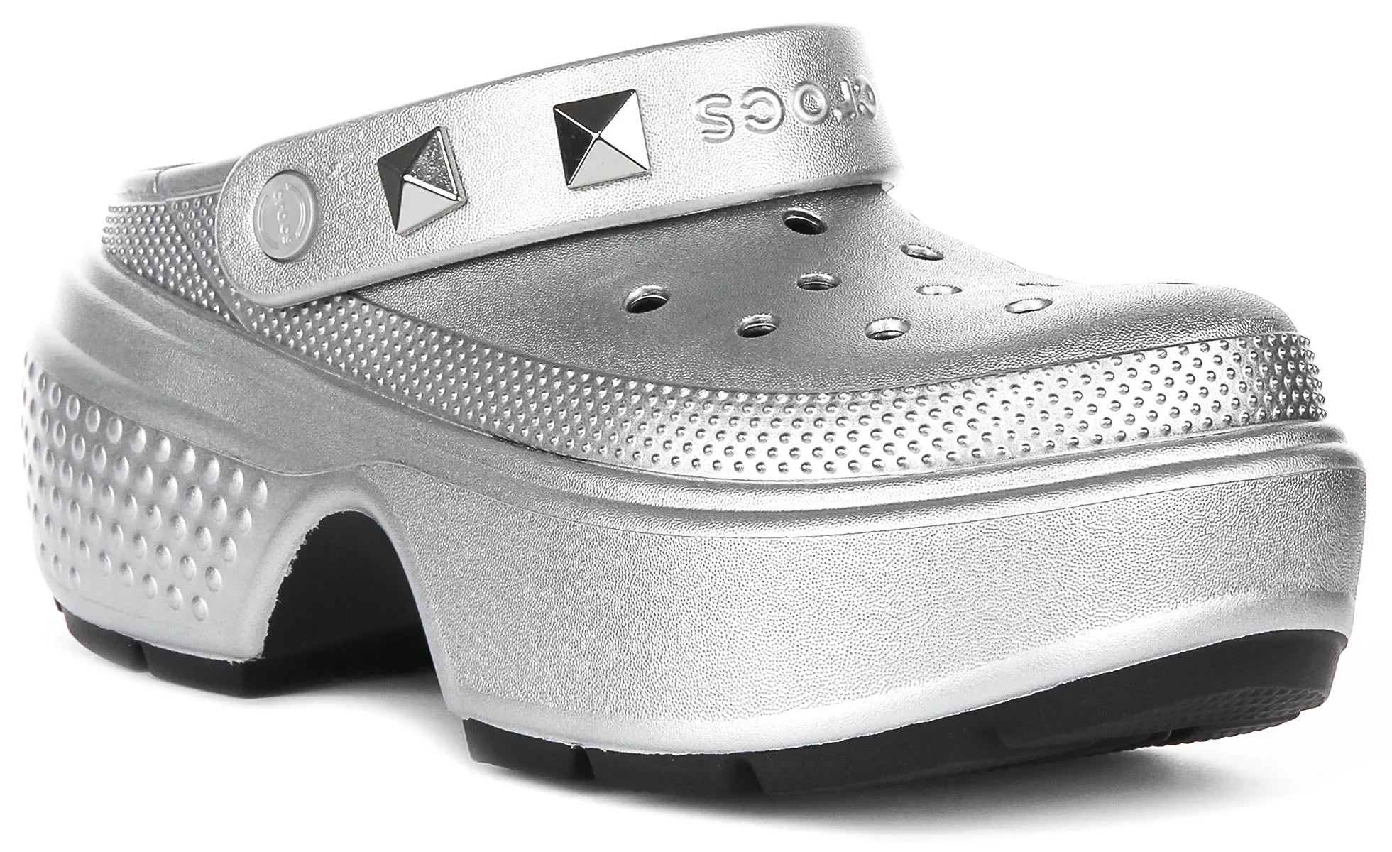 Crocs Stomp Metallic In Silver