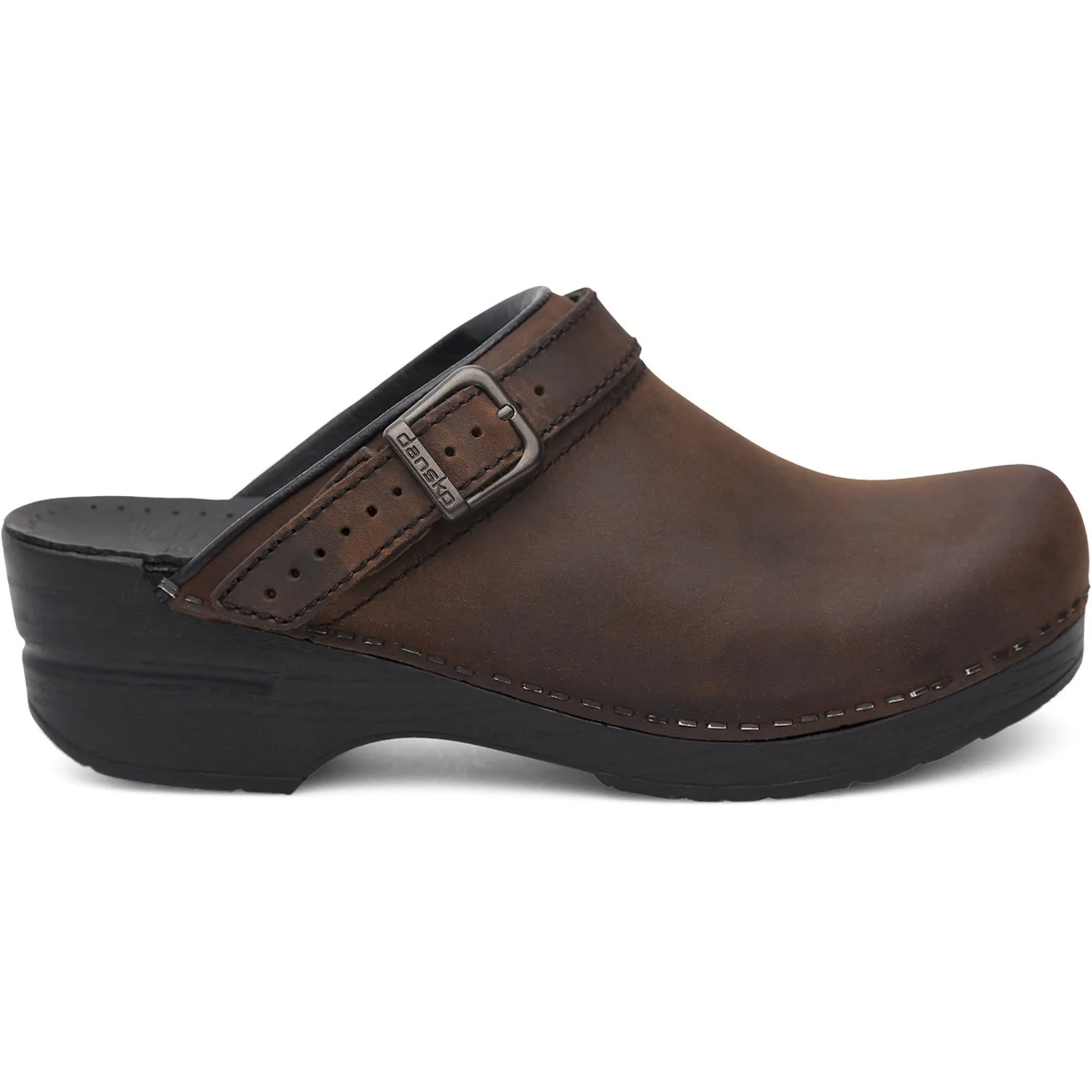 DANSKO Ingrid Oiled Leather Open Back Clogs