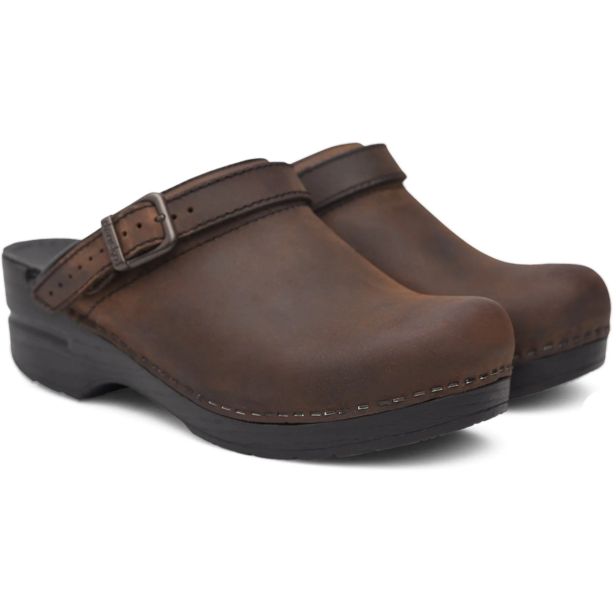 DANSKO Ingrid Oiled Leather Open Back Clogs