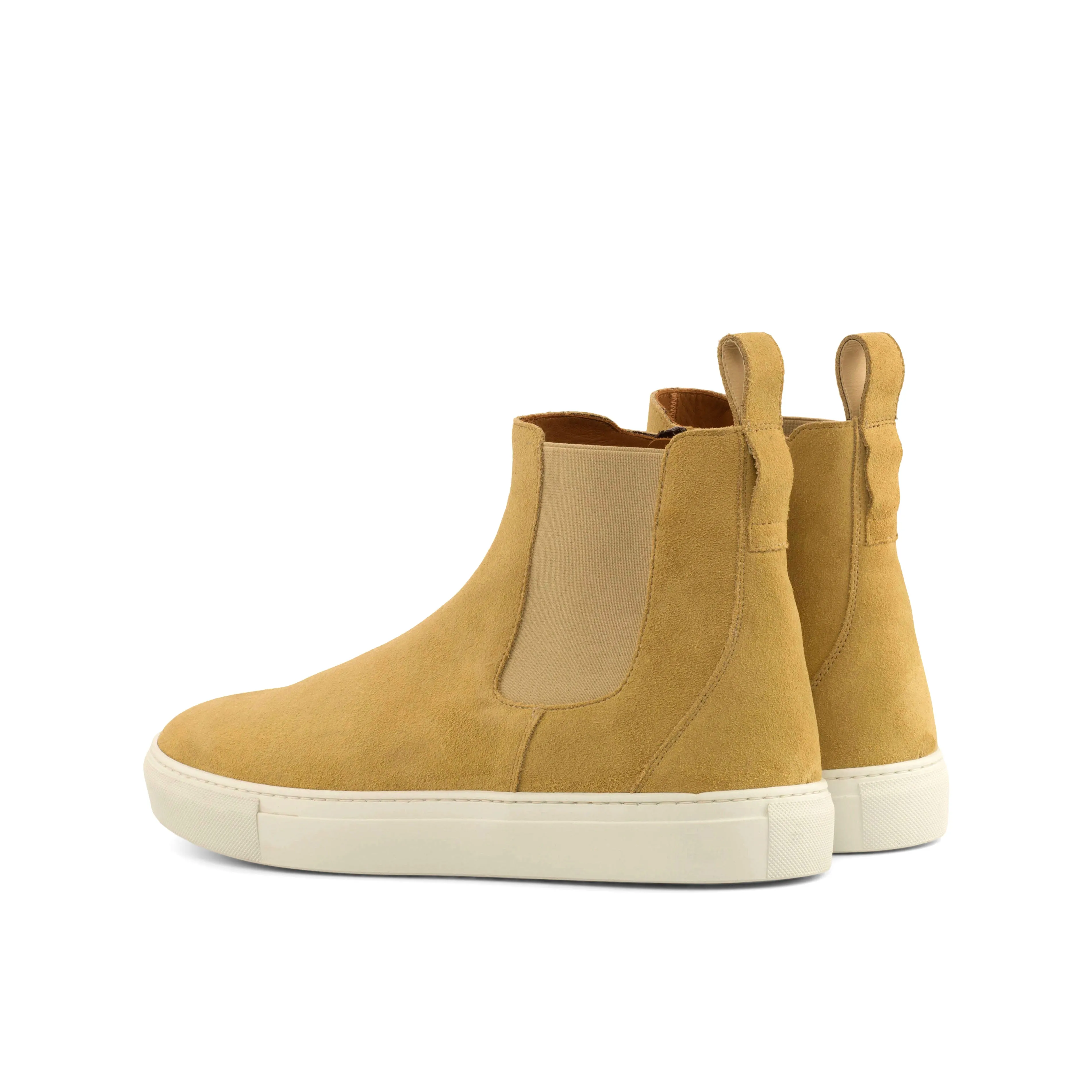 DapperFam Gallant in Sand Men's Lux Suede Chelsea Sport