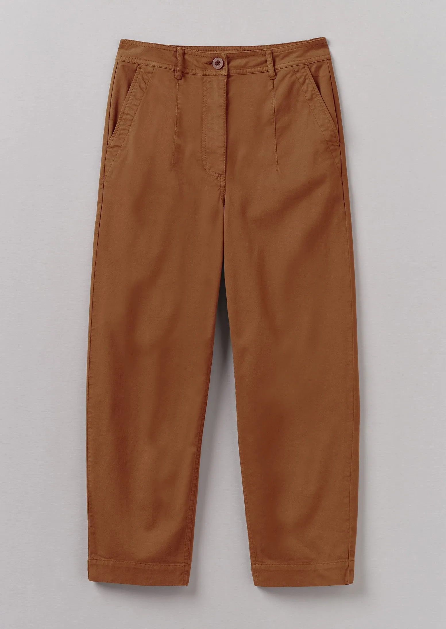 Darted Cotton Twill Pants | Russet