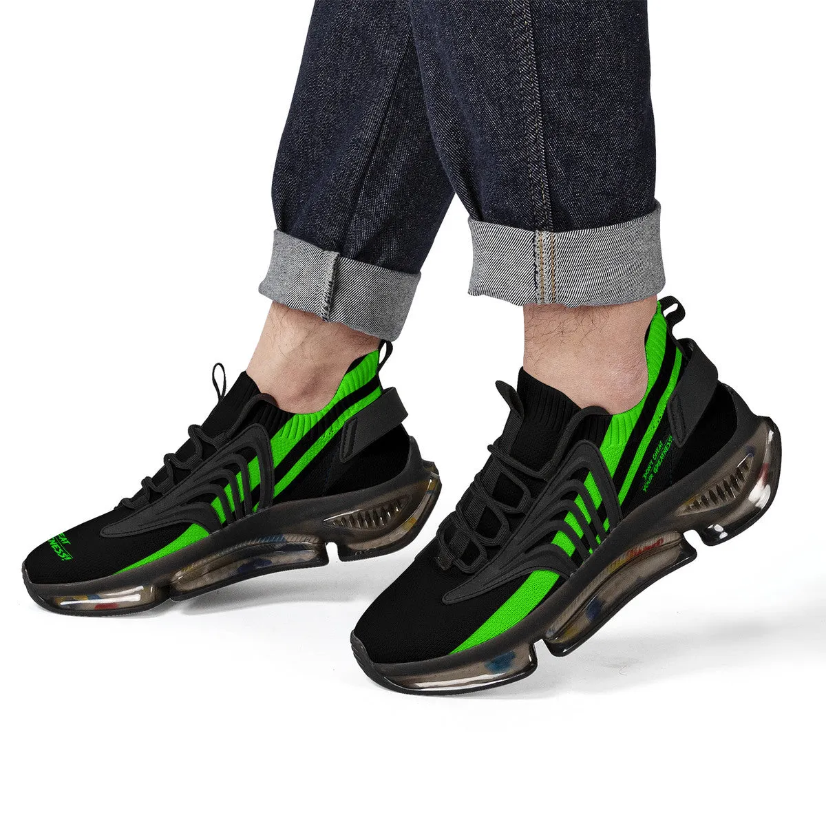 DCYG X2 Green & Black Air Max React Sneakers - Black