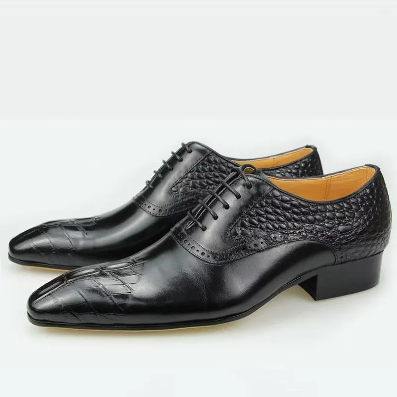 Deluxe Leather Opulent Brogue Nuptial Oxford Shoes