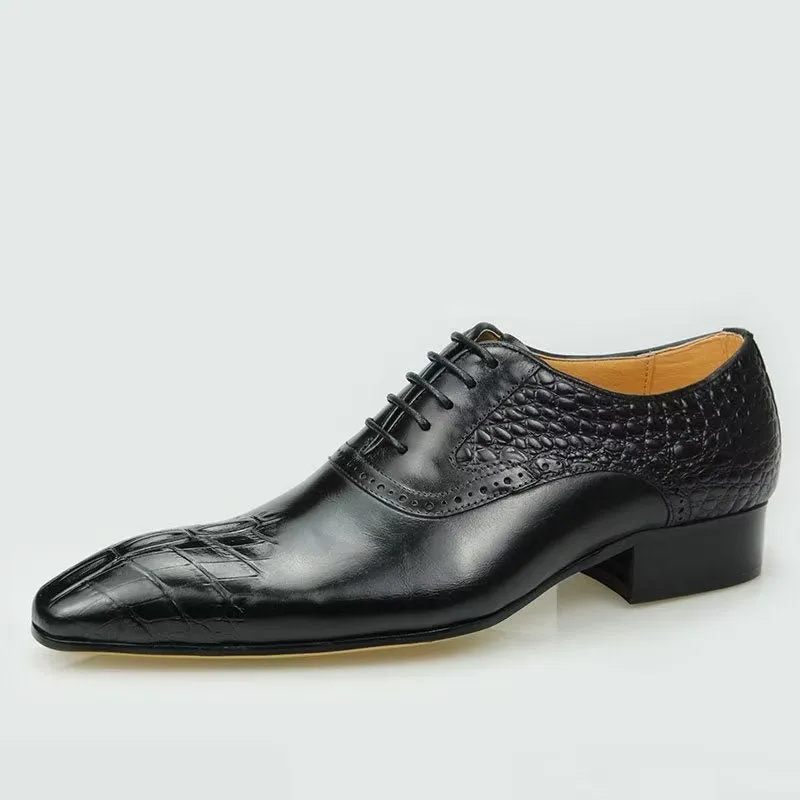 Deluxe Leather Opulent Brogue Nuptial Oxford Shoes