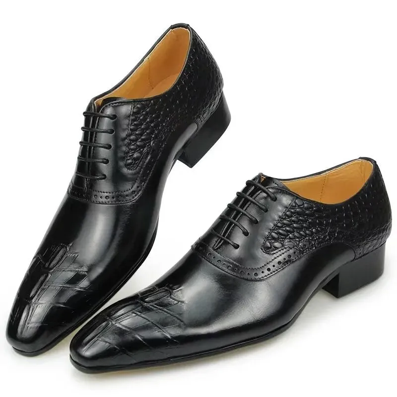 Deluxe Leather Opulent Brogue Nuptial Oxford Shoes