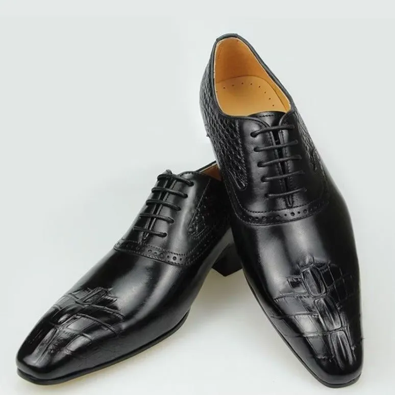 Deluxe Leather Opulent Brogue Nuptial Oxford Shoes