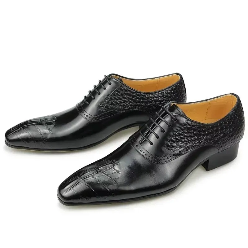 Deluxe Leather Opulent Brogue Nuptial Oxford Shoes